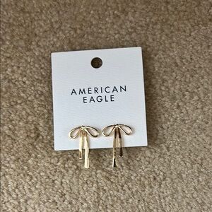 American Eagle Gold Bow Earrings